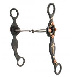Showman 5.5" Blued Steel Snaffle Bit with Rubber Guards
