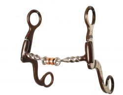 Showman 5" Brown Steel Twisted mouth with copper roller