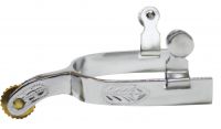 Showman medium/large youth size chrome plated spur with 0.5" band and 1.5" shank
