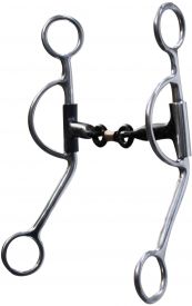 Showman stainless steel sweet iron training snaffle with copper wrapped dogbone 5-1/4" mouth and 7-3/4" cheek