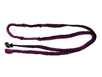 Showman 7' braided nylon barrel reins with easy grip knots #12