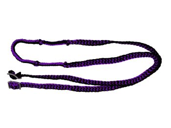 Showman 7' braided nylon barrel reins with easy grip knots #9
