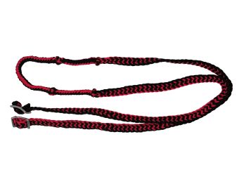 Showman 7' braided nylon barrel reins with easy grip knots #10