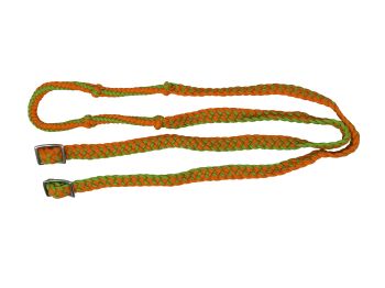 Showman 7' braided nylon barrel reins with easy grip knots #20