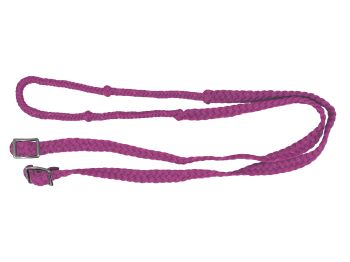 Showman 7' braided nylon barrel reins with easy grip knots #5