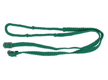 Showman 7' braided nylon barrel reins with easy grip knots #7