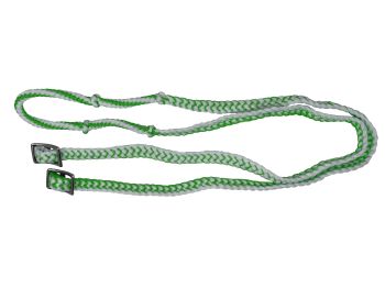 Showman 7' braided nylon barrel reins with easy grip knots #13