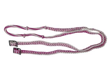 Showman 7' braided nylon barrel reins with easy grip knots #14