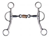 Showman stainless steel 5" dog bone snaffle with rings