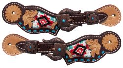 Showman Youth navajo beaded spur straps