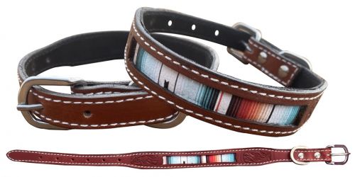 Showman Serape Southwest Printed Leather dog collar
