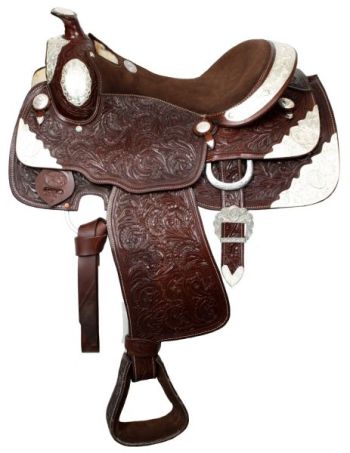 16" Fully tooled Double T show saddle #4