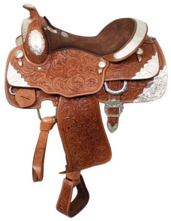 16" Fully tooled Double T show saddle #3