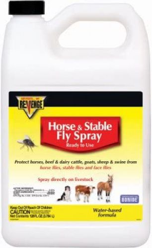 REVENGE Ready to use Gallon Sized Water Based Horse &amp; Stable Fly Spray with nozzle. Sold in lots of 4, priced individually