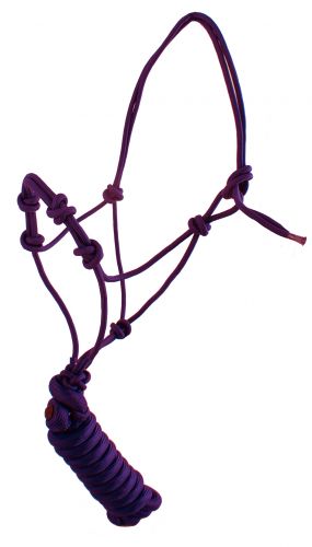 Yearling Size Cowboy Knot Halter with Training Knots and Matching 8' Lead #6