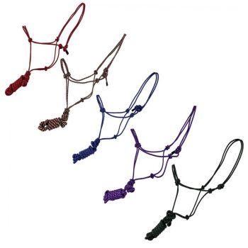 Horse size cowboy knot halter with matching removeable lead