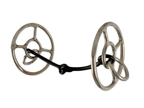 Showman Double Ring Single Joint Sweet iron Snaffle Bit with 4 1/2" Mouth