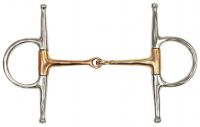 Showman stainless steel full cheek snaffle with 5" copper broken mouth piece