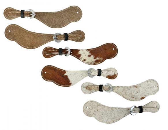 Showman Leather Hair on Cowhide Spur Straps