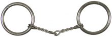 Showman Mini size nickel plated O-ring snaffle bit with 3 1/2" small twisted wire mouth. O-rings measure 2"