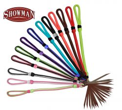 Showman Two Tone Braided Nylon Quirt with Leather Popper