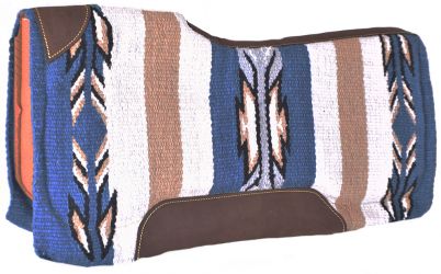 Showman 34" x 36" x 3/4" Teal, Beige, Black and Brown colored memory felt bottom saddle pad