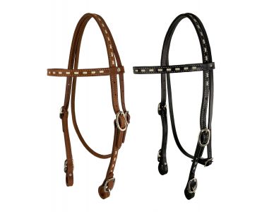 Showman Argentina Cow Leather buck stitched headstall with reins