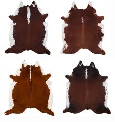LG/XL Brazilian Hereford hair on cowhide rug. Measures approx. 42.5 - 50 square feet