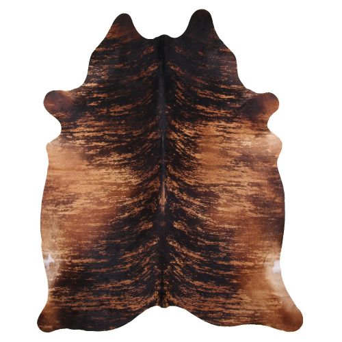 Large Brazilian Brindle hair on cowhide rug. Measures approx. 38-46 square feet #2