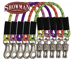 Showman 24" bungee trailer tie with quick release panic snap and heavy duty bull snap. Color pack of 10