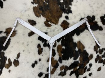 White Leather Horse Size Breast Collar #2