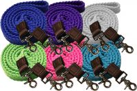 Showman 7.5 ft long cotton roping reins with scissor snap ends