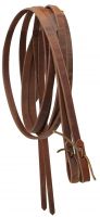 1/2" leather reins with water loop ends. 8 ft long. Made in USA