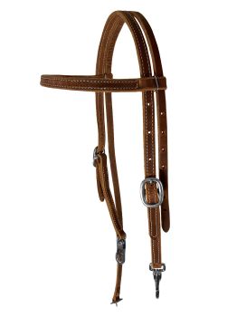 American Made Browband Harness Leather Headstall with Snaps