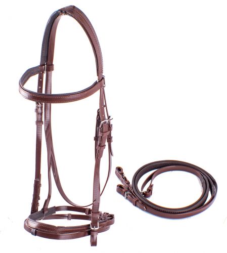 Nylon Coated Synthetic English Headstall and Reins #3