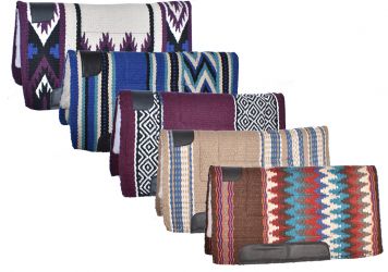 36" X 34" Wool Navajo Saddle Pad with Fleece Bottom