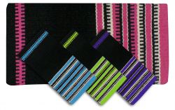 32" x 64" Wool saddle blanket with colored zipper design