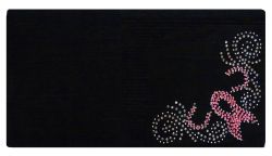 Showman 38"x 34" 100% Woven New Zealand wool saddle blanket with crystal rhinestone pink ribbon design