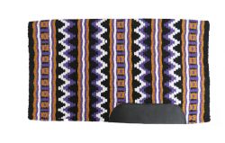 Showman 34" x 40" Heavy weight woven wool, single ply saddle blanket - purple and orange