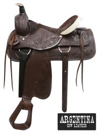 16" Buffalo Argentina cow leather roper style saddle