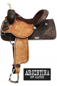 15", 16" Showman Argentina Cow Leather Barrel Style Saddle