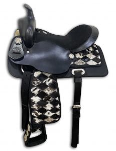 13" Double T Nylon Cordura Saddle with Suede Leather Seat and Leather Jockeys