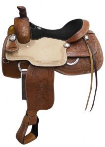 16", 17" Double T Roper style saddle with suede leather seat