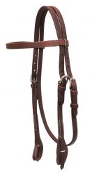 Showman Oiled harness leather headstall with quick change bit loops