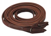 Showman 8ft X 3/4" Oiled harness leather split reins with quick change bit loops
