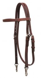 Showman Oiled harness leather headstall with stainless steel snaps