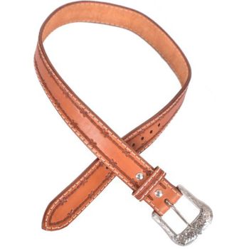 Showman Men's Argentina Cow Leather Belt with Barbwire Tooling