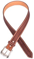 Showman Men's Agrentina Cow Leather Belt with Basketweave Tooling