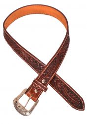 Showman Men's Agrentina Cow Leather Belt with Acorn Tooling