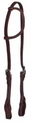 Showman Heavy Oiled leather one ear headstall with quick change bit loops